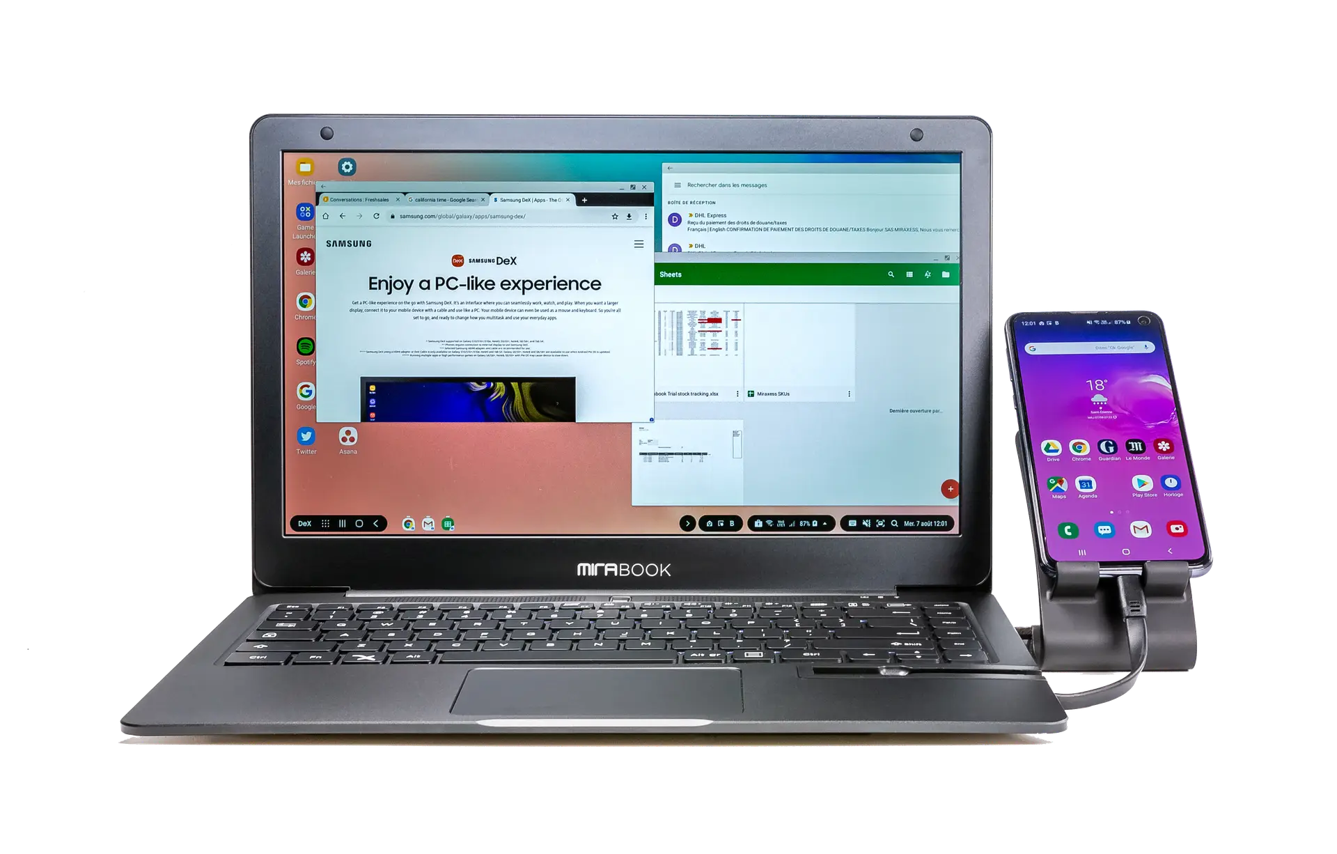 MiraBook Samsung Galaxy lapdock in professional field deployment